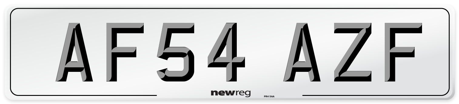 AF54 AZF Number Plate from New Reg